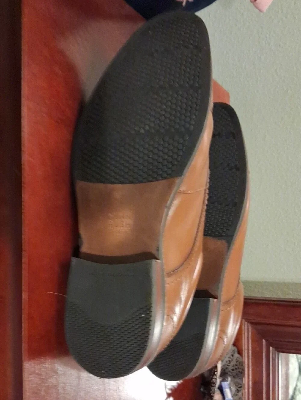 Nunn Bush Tan Brown Leather Cap-Toe Derby Dress Shoes